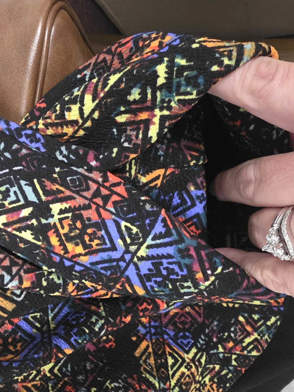LuLaRoe Multicolor Geometric Short Sleeve Dress With Pockets - Black Base